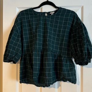 A New Day Teal Plaid Top